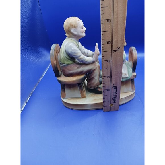 Shafford vtg grandpa & grandaughter Figurine "Pat- A -Cake" Scene Collectible m - Picture 13 of 14